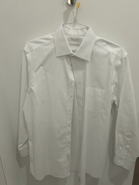 white christmas dresses Comfort Stretch Non-Iron Stripe Dress Shirt with Contrast Trim